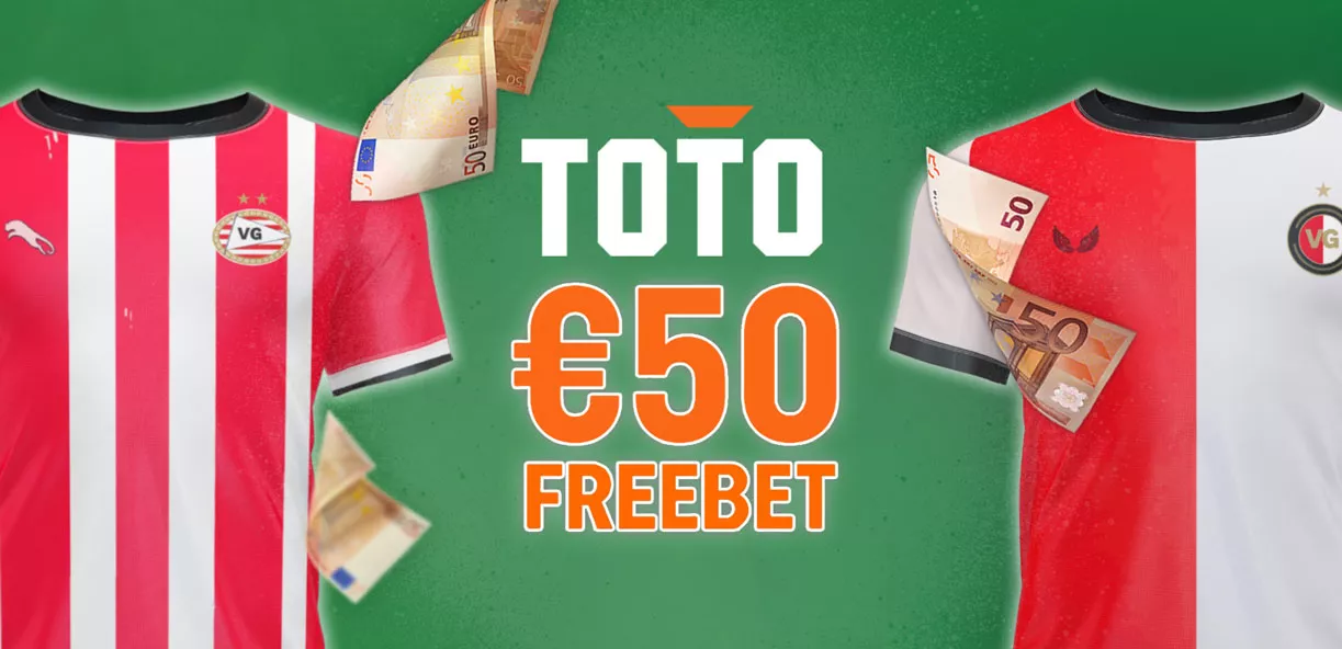 TOTO Actie: Wed €10 en Ontvang €50 bonus bij PSV vs Feyenoord!