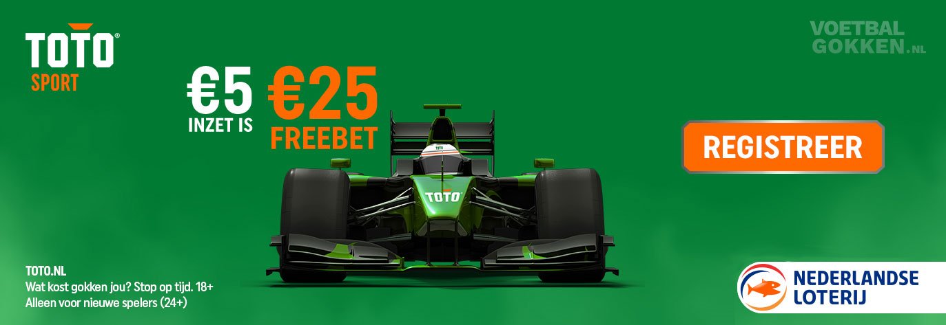 TOTO Actie: 25 Euro Free Bet met wedden op F1 Dutch GP Zandvoort