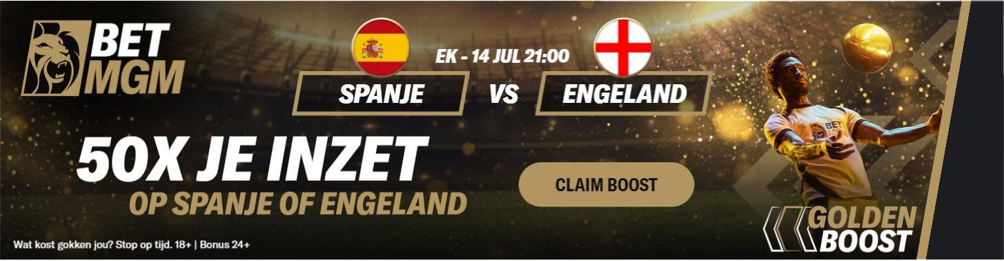 BetMGM EK 2024 50X Odds Verhoging: Engeland - Spanje